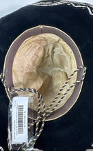 Load image into Gallery viewer, Pigalle Womens Black And Silver Velvet Embroidered Sequin Mexican Sombrero Hat
