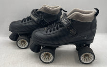 Load image into Gallery viewer, Magnum Mens Black Leather Lace-Up Four Wheel Roller Skates Size 7
