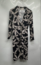Load image into Gallery viewer, Loft Ann Taylor Womens Black White Floral Long Sleeve Collared Wrap Dress Sz 0P
