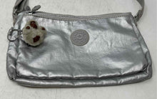 Load image into Gallery viewer, Kipling Womens Mikaela Silver Double Zip Crossbody Bag With Monkey Keychain
