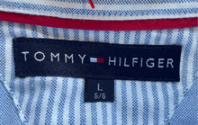 Load image into Gallery viewer, Tommy Hilfiger Mens Blue Cotton Short Sleeve Collared Button-Up Shirt Size L
