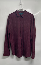 Load image into Gallery viewer, Perry Ellis Mens Maroon Star Print Long Sleeve Slim Fit Button-Up Shirt Size XL
