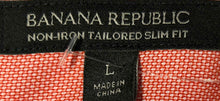 Load image into Gallery viewer, Banana Republic Mens Orange Non-Iron Tailored Slim Fit Button-Up Shirt Size L
