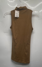 Load image into Gallery viewer, Zara Womens Brown Sleeveless Ribbed Turtleneck Pullover Blouse Top Sz M w/ Tags
