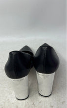 Load image into Gallery viewer, Michael Kors Womens Black Leather Pointed Toe Slip-On Block Pump Heels Size 7.5M
