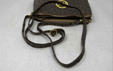 Load image into Gallery viewer, Michael Kors Womens Brown Ostrich Embossed Adjustable Strap Zipper Crossbody Bag
