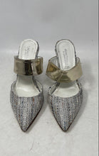 Load image into Gallery viewer, Beautiisoles Womens Gray White Pointed Toe Slip-On Mule Heels Size EUR 37
