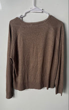 Load image into Gallery viewer, Zara Womens Brown Shimmer Long Sleeve Round Neck Pullover Sweater Size Small
