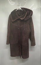 Load image into Gallery viewer, Renk Collection Womens Brown Long Sleeve Hooded Button Front Overcoat Size XL
