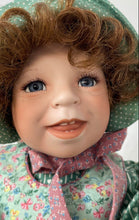 Load image into Gallery viewer, Antique Ceramic Decor Classic Green Floral Dress Collectible Doll
