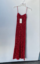 Load image into Gallery viewer, Zara Womens Red Sequin Spaghetti Strap Midi A-Line Dress Size XS With Tag
