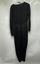 Load image into Gallery viewer, Zara Womens Black Ruched Long Sleeve Round Neck Midi Bodycon Dress Size L
