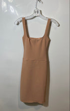 Load image into Gallery viewer, Zara Womens Beige Wide Strap Square Neck Side Zip Back Belted Mini Dress Size S

