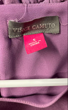 Load image into Gallery viewer, Vince Camuto Womens Purple Short Sleeve Ruffle Keyhole Back A-Line Dress Size S
