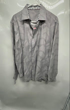 Load image into Gallery viewer, Bugatchi Uomo Mens Gray Leaf Print Cotton Long Sleeve Button-Up Shirt No Size
