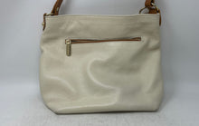 Load image into Gallery viewer, Valentina Womens Beige Pebbled Leather Inner Pockets Shoulder Hobo Bag
