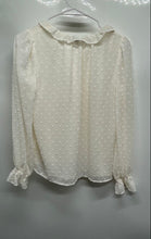 Load image into Gallery viewer, Loft Womens Beige Long Sleeve Tie Neck Button Front Blouse Top Size XXSP
