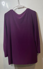 Load image into Gallery viewer, Anne Klein Womens Purple Printed Long Sleeve Half Zip Pockets Blouse Top Size L
