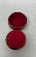 Load image into Gallery viewer, Vintage Brown Wooden Round Trinket Box With A Floral Engraved Metal Lid
