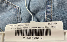 Load image into Gallery viewer, Calvin Klein Womens Blue Denim Distressed Straight Jeans Pants Sz 28x32 W/ Tags

