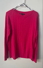Load image into Gallery viewer, Tommy Hilfiger Womens Fuschia Long Sleeve Cable-Knit Pullover Sweater Size L
