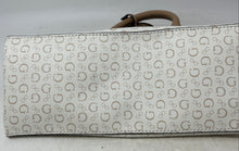Load image into Gallery viewer, Guess Womens Berlina White Monogram Leather Zip Top Mini Satchel Handbag
