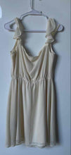 Load image into Gallery viewer, Guess Womens Ivory Sleeveless V-Neck Gathered Waist Short Mini Dress Size M
