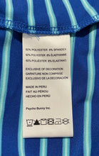 Load image into Gallery viewer, Psycho Bunny Mens Blue Striped Short Sleeve Collared Golf Polo Shirt Size 4
