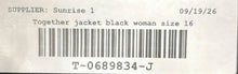 Load image into Gallery viewer, Together Womens Black Textured Long Sleeve Notch Lapel One-Button Blazer Size 16
