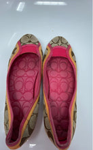 Load image into Gallery viewer, Coach Womens Brown Pink Orange Slip-On Round Toe Ballet Flats Shoes Size 6.5B
