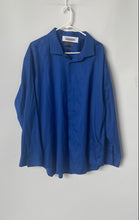 Load image into Gallery viewer, Calvin Klein Mens Blue Long Sleeve Collared Dress Shirt Size 20
