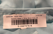 Load image into Gallery viewer, Express Womens Blue Long Sleeve Slim Fit The Portofino Button-Up Shirt Size XS
