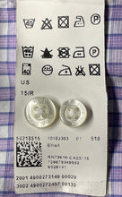 Load image into Gallery viewer, Hugo Boss Mens Purple White Plaid Cotton Long Sleeve Collared Dress Shirt Sz 15R

