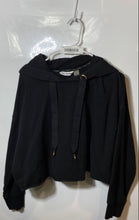 Load image into Gallery viewer, DKNY Sport Womens Black Long Sleeve Cropped Pullover Hoodie Size XL
