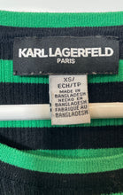Load image into Gallery viewer, Karl Lagerfeld Womens Green Black Round Neck Long Sleeve Pullover Sweater Sz XS
