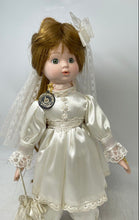 Load image into Gallery viewer, Decorative White Lace Dress Open Eyes Brown Hairs Fashion Porcelain Doll
