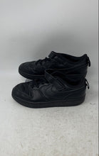 Load image into Gallery viewer, Nike Boys Court Borough Low 2 BQ5451-001 Black Leather Sneakers Shoes Size 2Y
