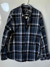 Load image into Gallery viewer, Lee Mens Blue Plaid Flannel Regular Fit Stretch Long Sleeve Button-Up Shirt XL
