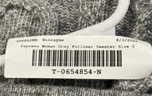 Load image into Gallery viewer, Express Womens Gray Knit Long Sleeve V-Neck Stretch Pullover Sweater Size Small
