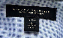 Load image into Gallery viewer, Banana Republic Mens Blue Printed Long Sleeve Dress Shirt Size Large
