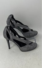 Load image into Gallery viewer, Michael Kors Womens Becky Silver Criss-Cross Stiletto Ankle Strap Heels Size 6M
