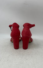 Load image into Gallery viewer, Aldo Womens Jerayclya Red Suede Block Heel Ankle Strap Sandals Size 6.5
