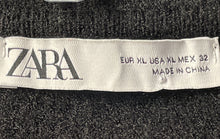 Load image into Gallery viewer, Zara Womens Black Knitted Long Sleeve Collared Button Front Jacket Size XL
