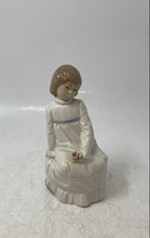 Load image into Gallery viewer, Nadal Last Firing Day Dec 31.1986 Girl Holding Flower Glazed Porcelain Figurine
