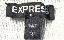 Load image into Gallery viewer, Express Womens Gray Embroidered Cold Shoulder Sleeve Pullover Sweater Size Large
