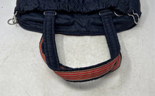 Load image into Gallery viewer, Lacoste Womens Blue Outer Pockets Zipper Double Handles Rectangular Shoulder Bag
