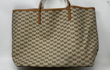 Load image into Gallery viewer, Michael Kors Womens Brown Monogram Charm Double Handle Shoulder Tote Handbag
