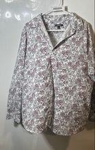 Load image into Gallery viewer, Express Mens White Floral Print Long Sleeve Collared Button-Up Shirt Size XL

