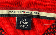 Load image into Gallery viewer, Tommy Hilfiger Womens Red Printed Long Sleeve Open Front Cardigan Sweater Sz XS
