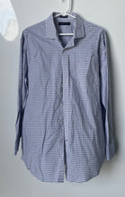 Load image into Gallery viewer, Tommy Hilfiger Mens Blue Check Print Regular Fit Stretch Dress Shirt Size Large
